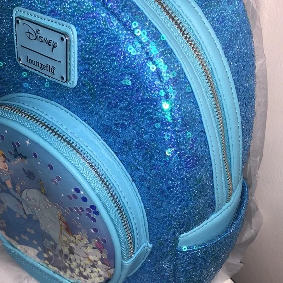 LOUNGEFLY Cinderella Snow Globe Sequin Backpack